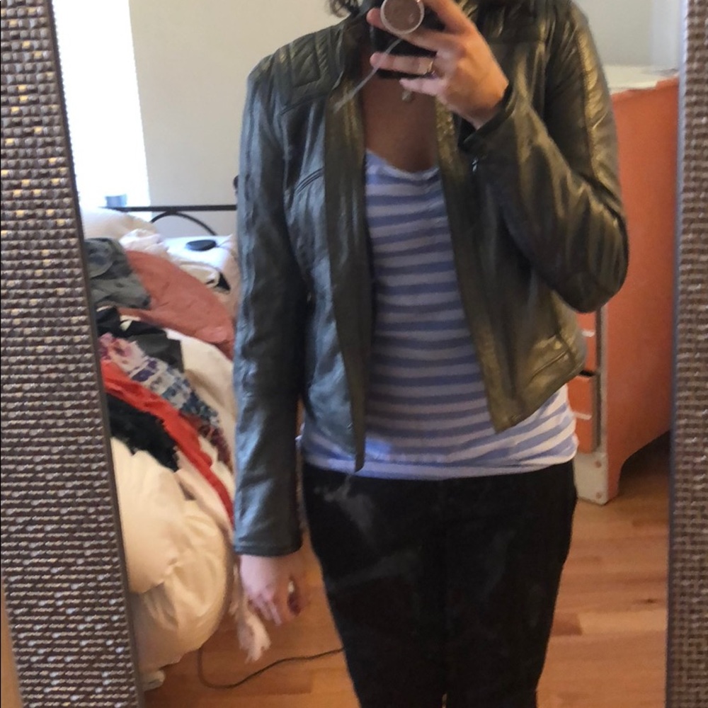 Moto silver leather jacket